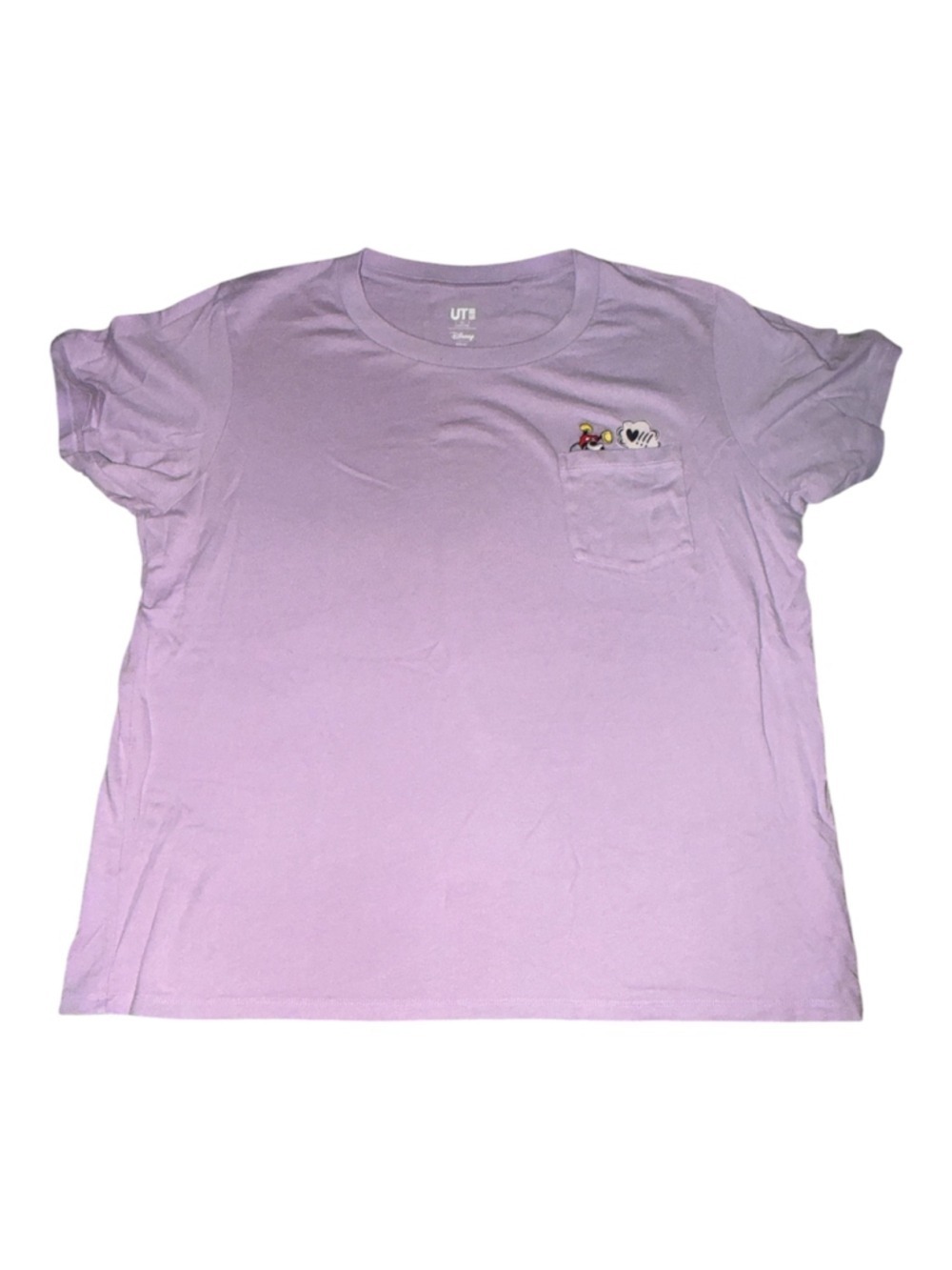 UT Uniqlo x Disney Lavender Purple Mickey Pocket Tee Shirt - Juniors XL